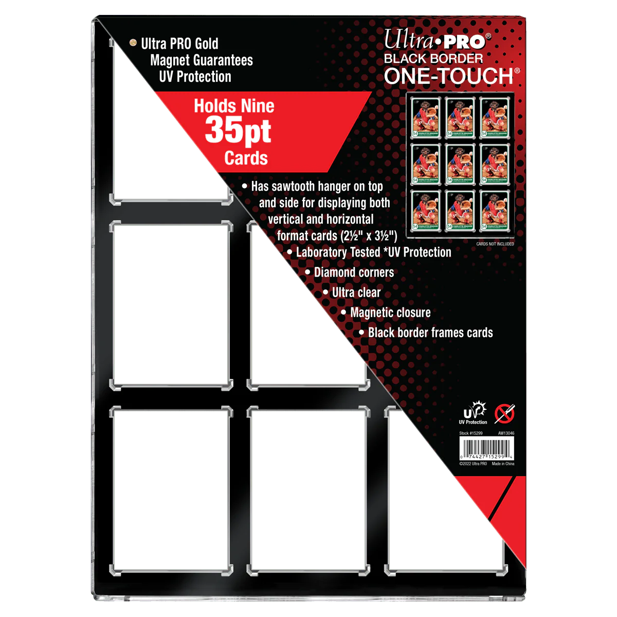 35PT 9-Card Black Border UV ONE-TOUCH® Magnetic Holder