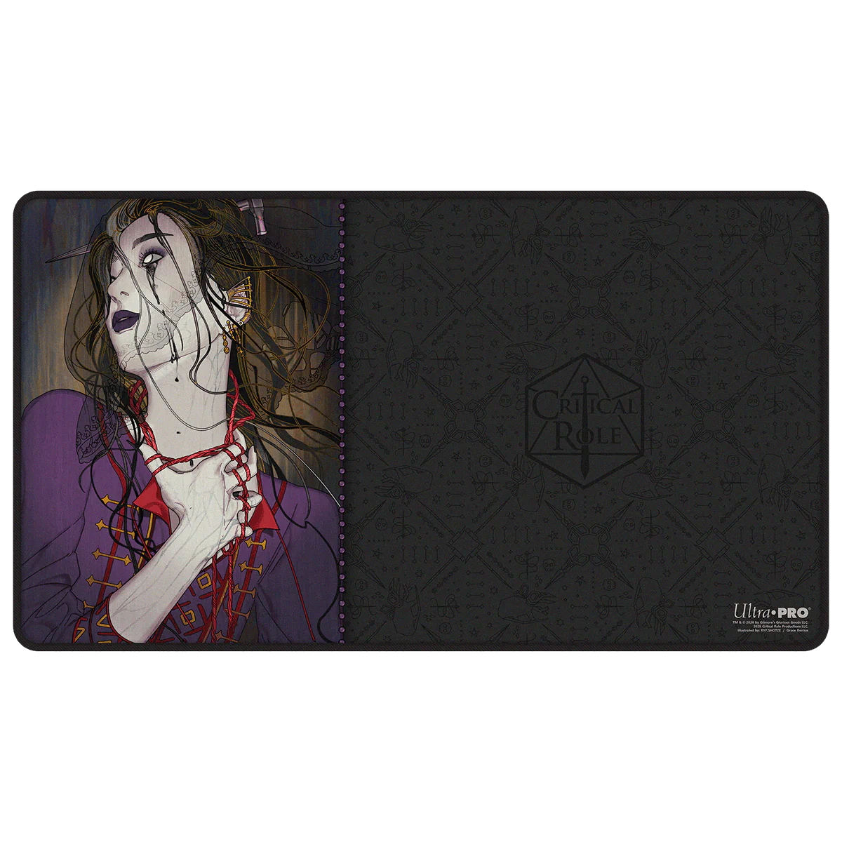 Critical Role: Bells Hells - Portrait Series Laudna Black-Stitched Playmat for Tabletop Gaming