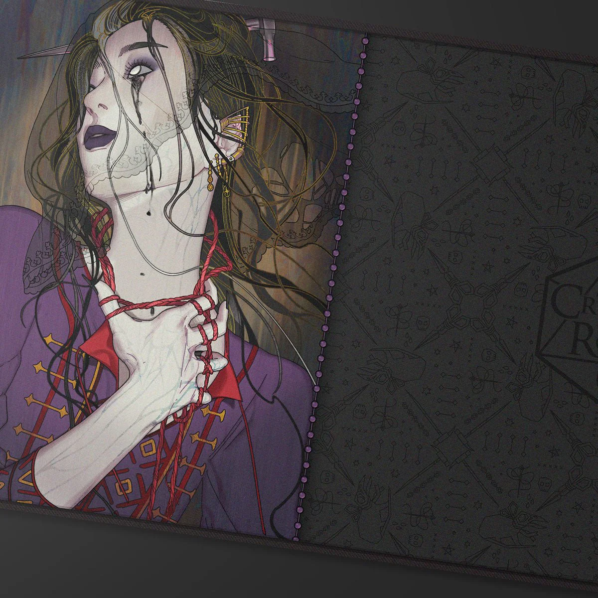 Critical Role: Bells Hells - Portrait Series Laudna Black-Stitched Playmat for Tabletop Gaming - Image 2