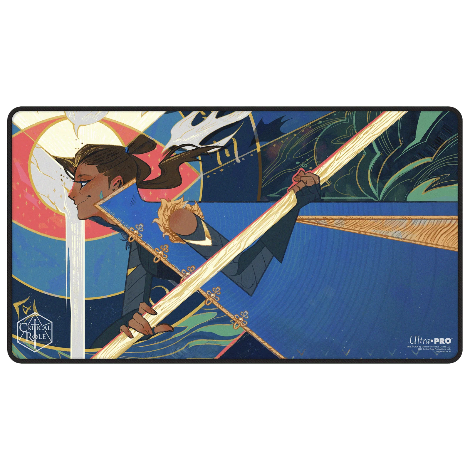 Critical Role Radiants: The Mighty Nein Beauregard Lionett Black-Stitched Playmat for Tabletop Gaming