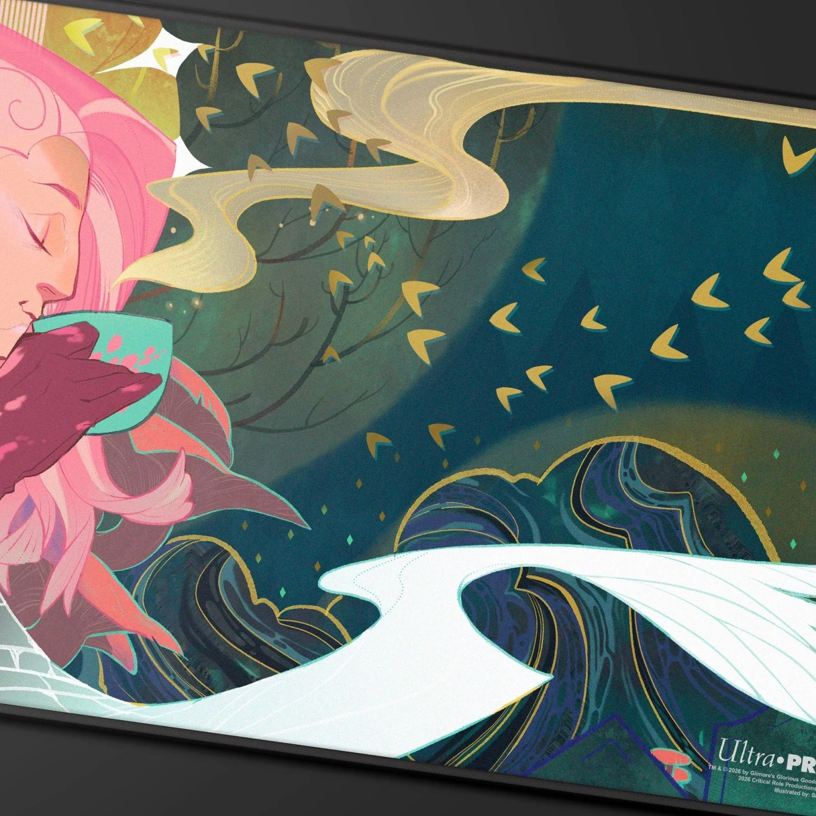 Critical Role Radiants: The Mighty Nein Caduceus Clay Black-Stitched Playmat for Tabletop Gaming - Image 2