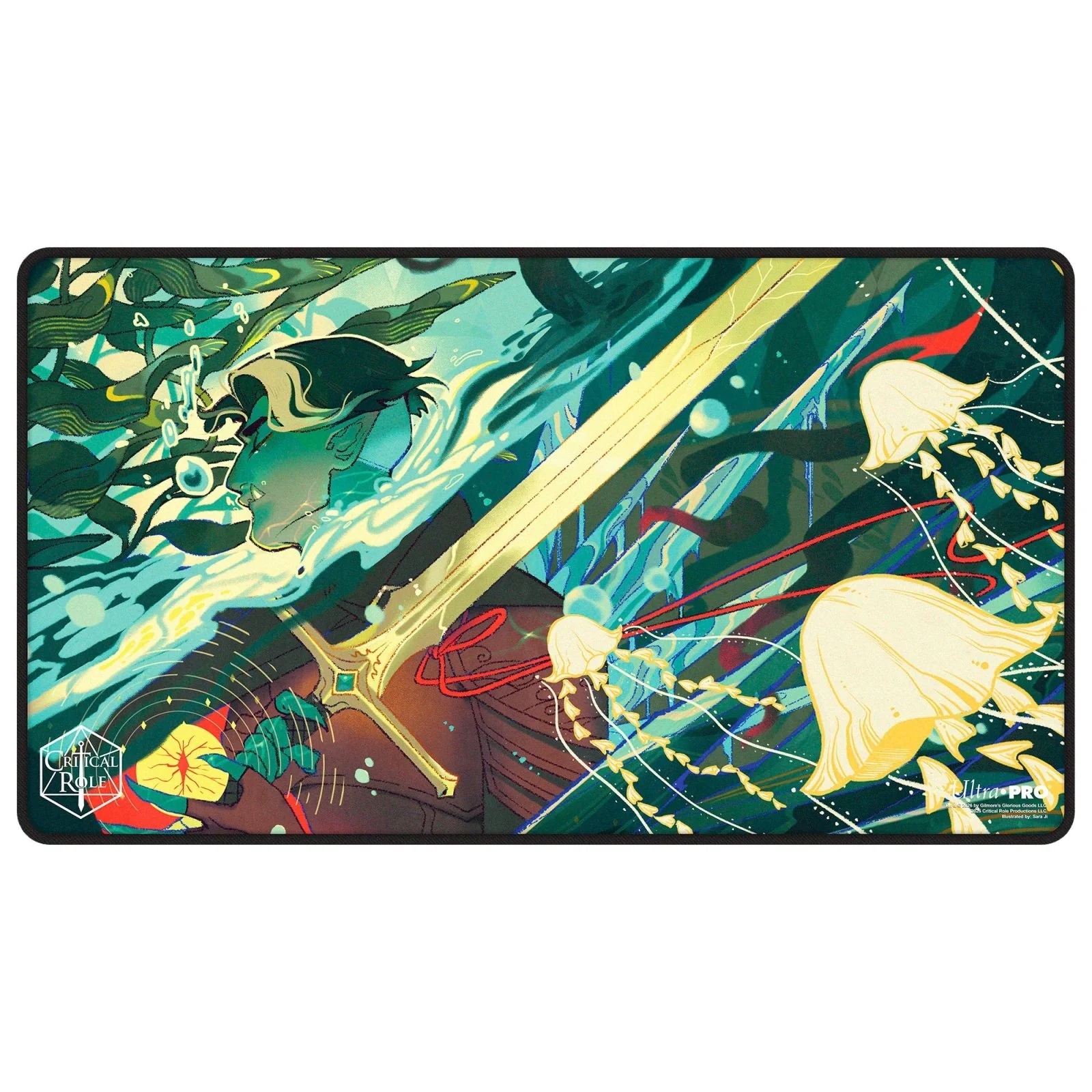 Critical Role Radiants: The Mighty Nein Fjord Stone Black-Stitched Playmat for Tabletop Gaming