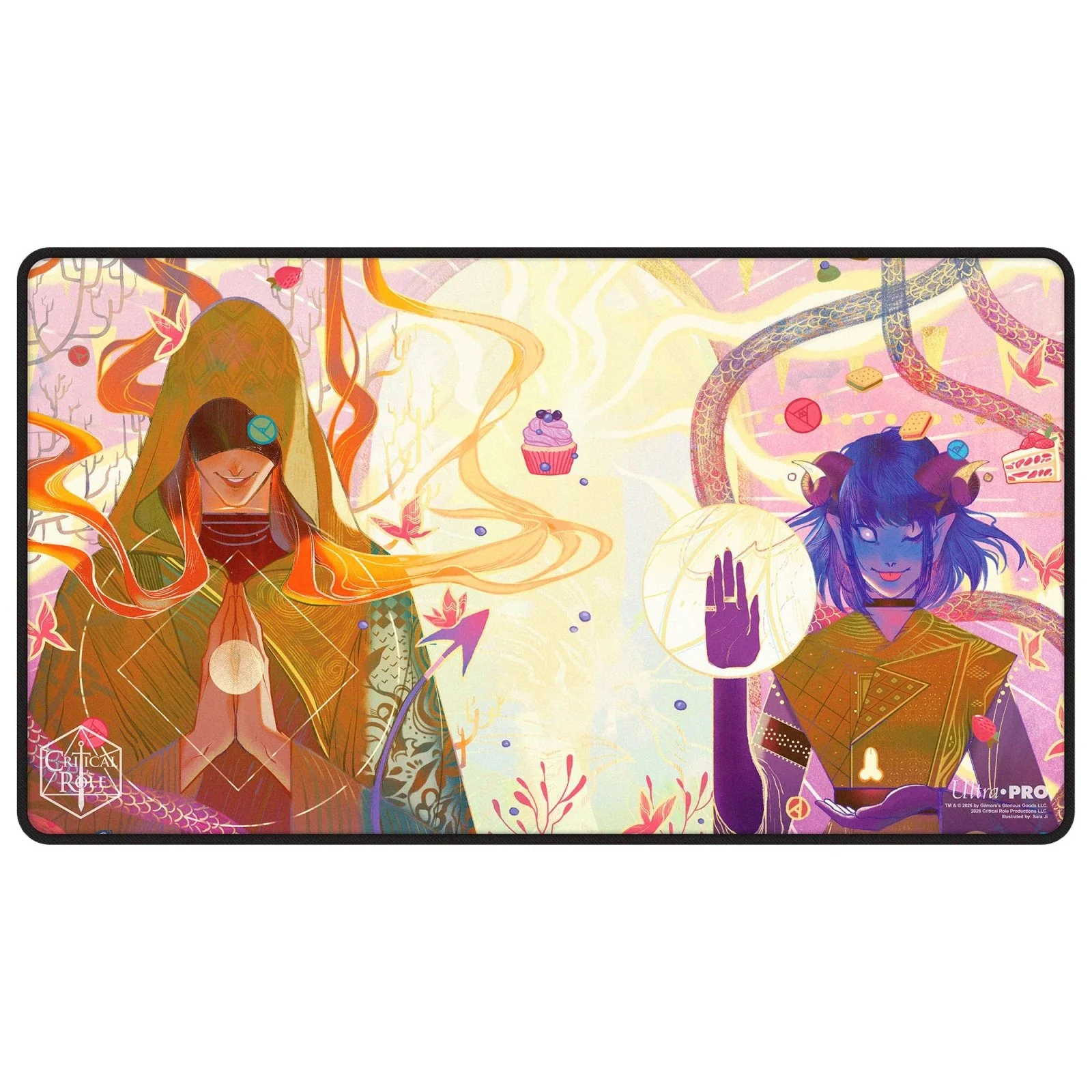 Critical Role Radiants: The Mighty Nein Jester Lavorre Black-Stitched Playmat for Tabletop Gaming