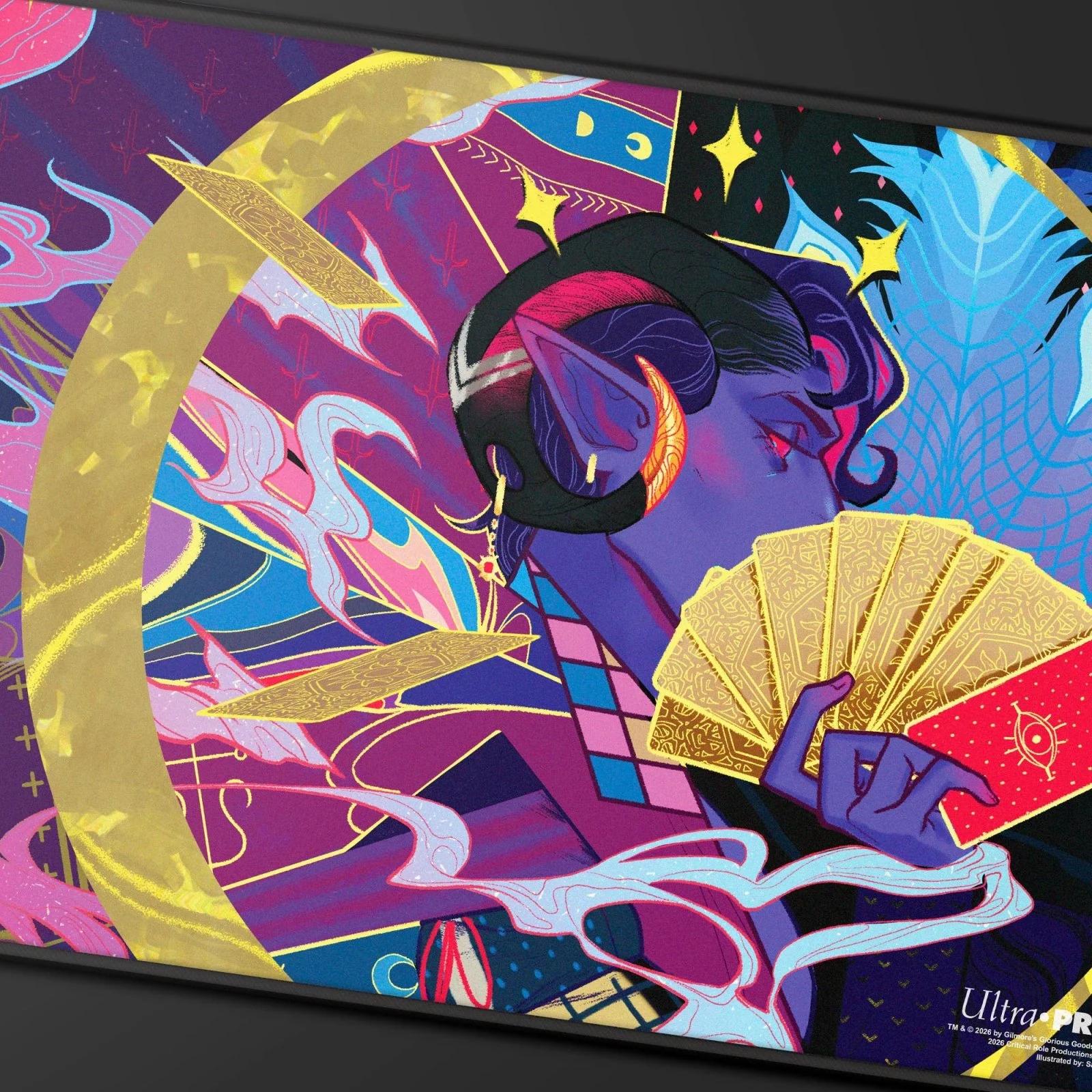 Critical Role Radiants: The Mighty Nein Mollymauk Tealeaf Black-Stitched Playmat for Tabletop Gaming - Image 2