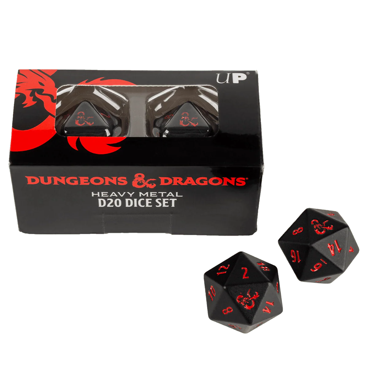 HEAVY METAL® Black and Red D20 Dice Set (2ct) for Dungeons & Dragons - Image 2