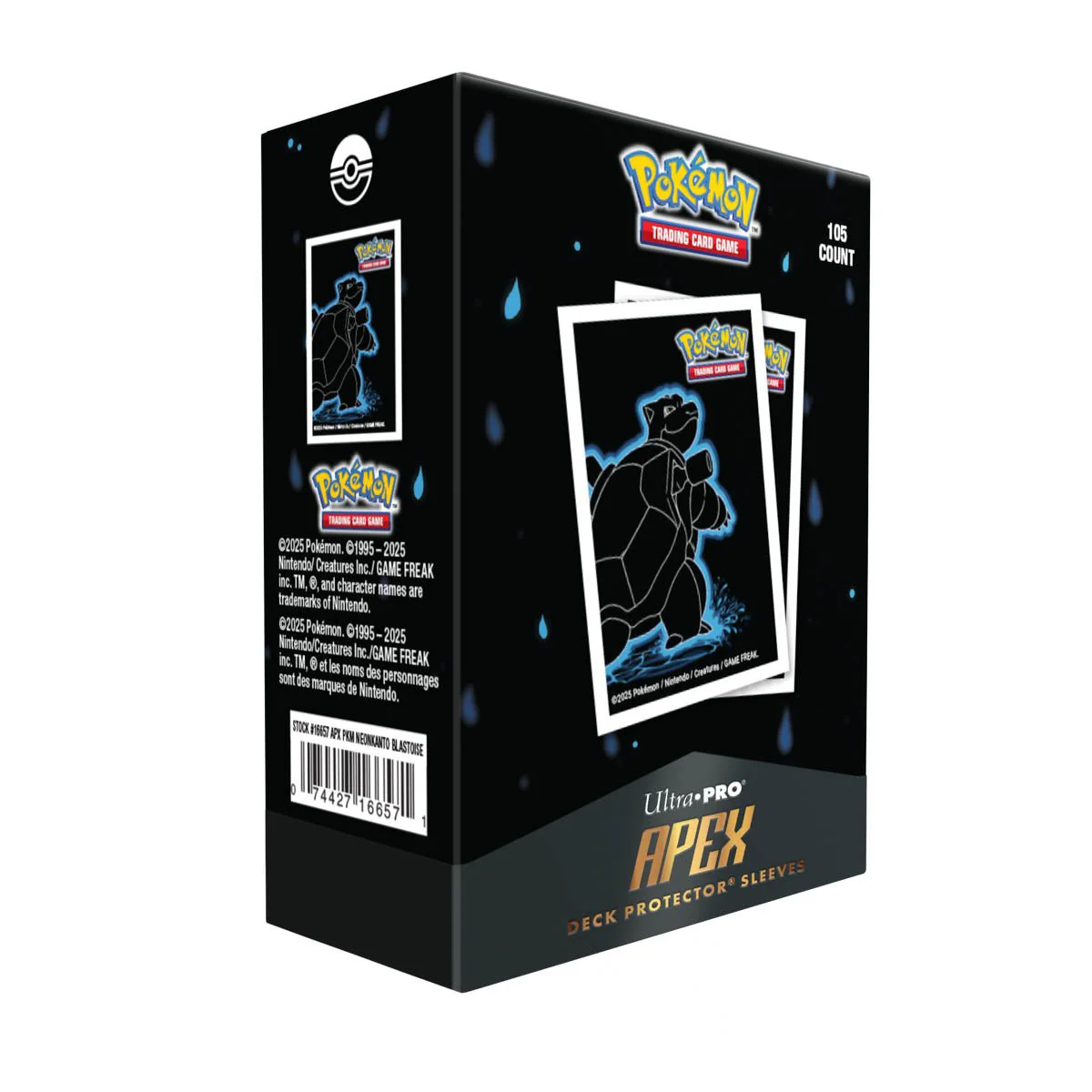 Neon Kanto 105ct APEX DECK PROTECTOR® Sleeves Blastoise for Pokémon - Image 4