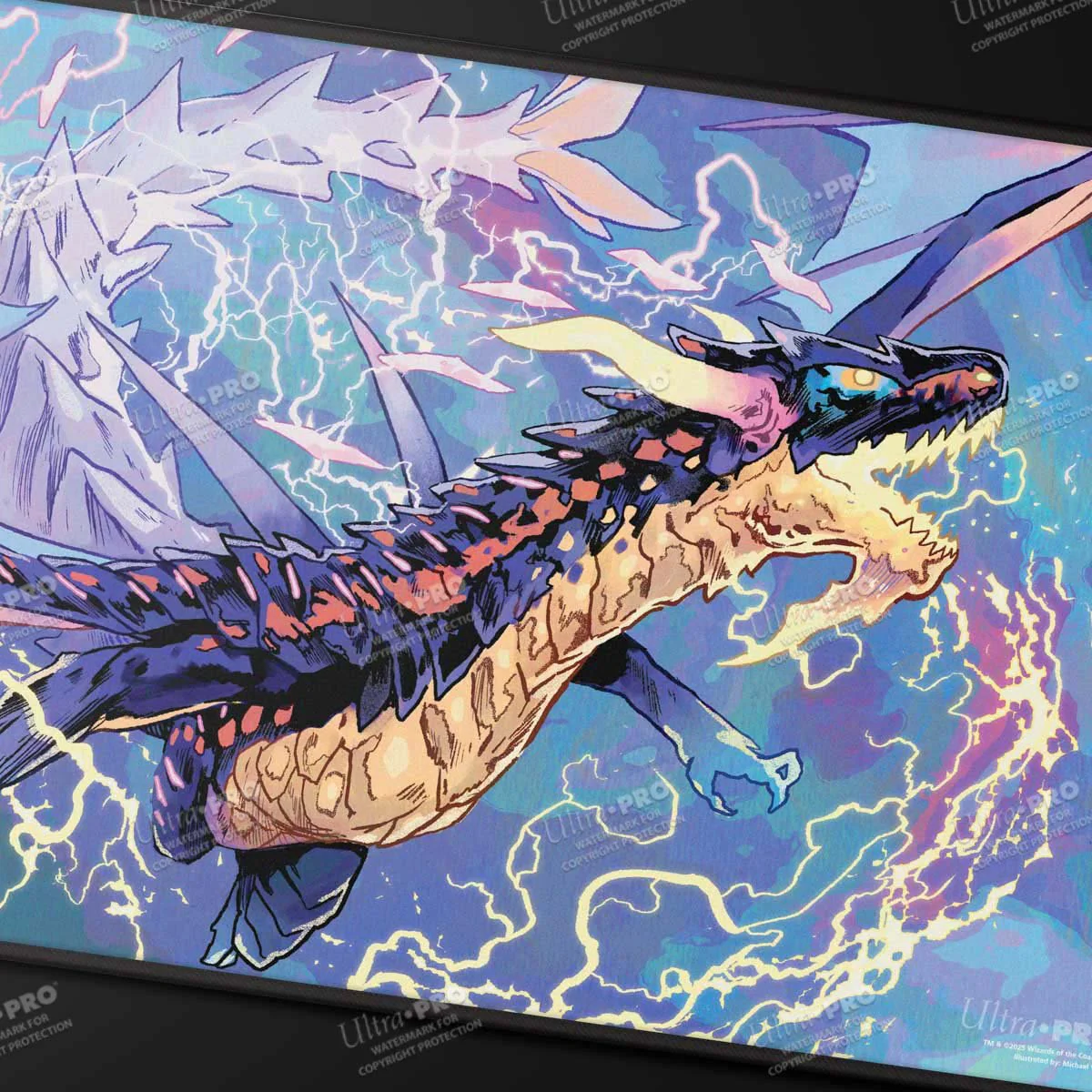 Tarkir Dragonstorm Neriv, Heart of the Storm Black Stitched Playmat for Magic: The Gathering - Image 2